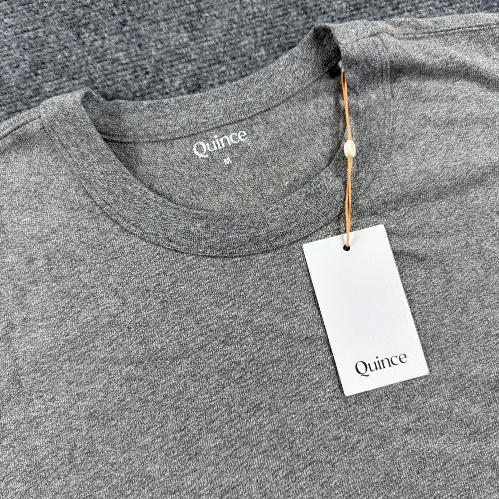 Quince Heavyweight Tee Size M Heather Grey 100% Organic Cotton NWT Women